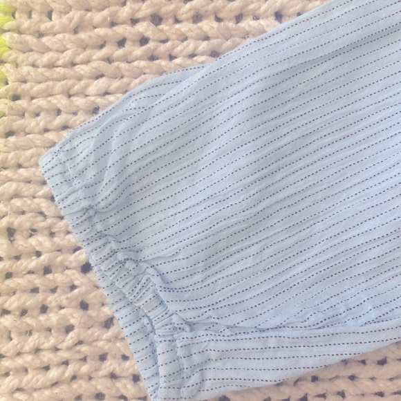 bonton girls smocked blue and white striped blouse size 6T - Picture 3 of 5